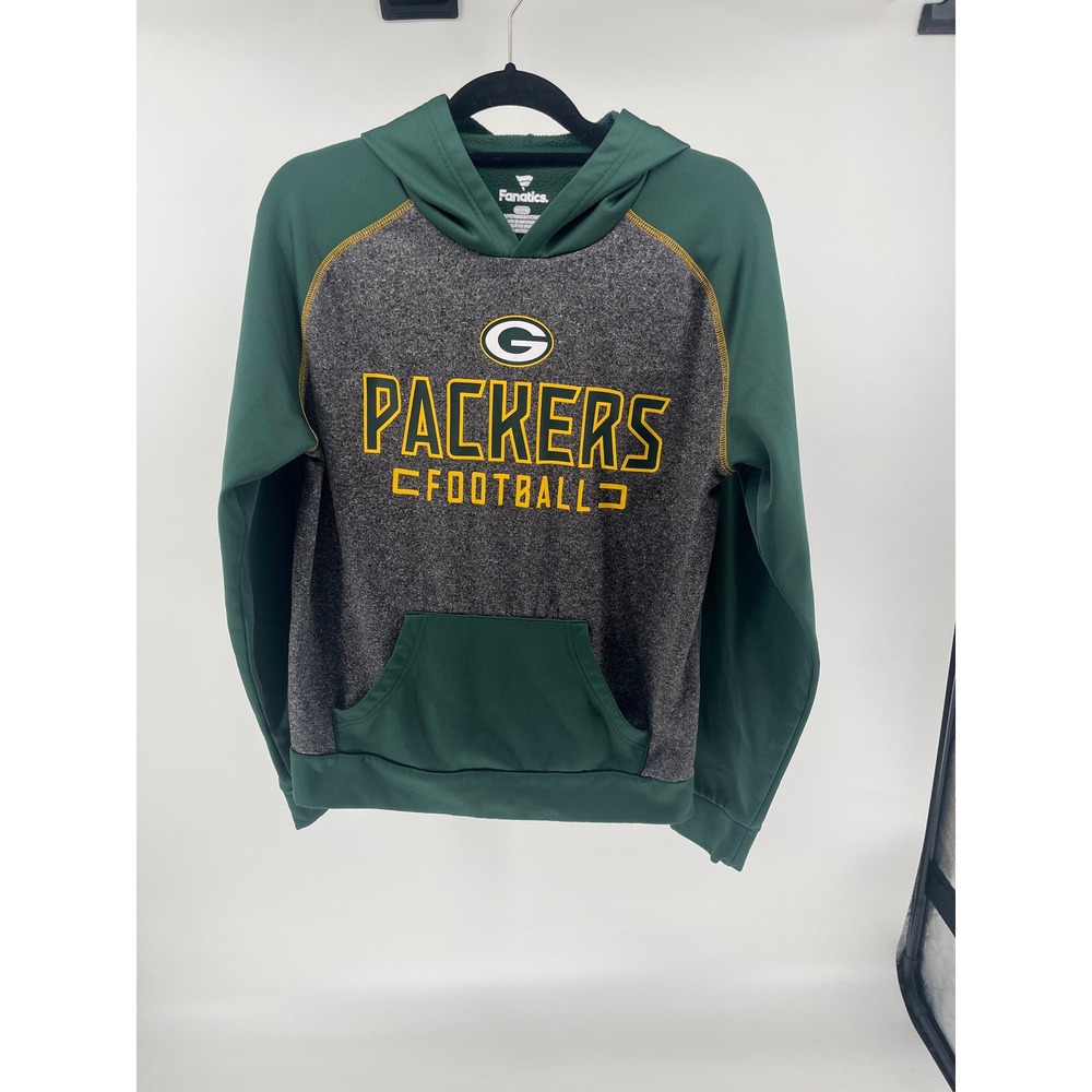 Fanatics Green Bay Packers NFL Hoodie Mens Medium Green Grey Football Sweatshirt